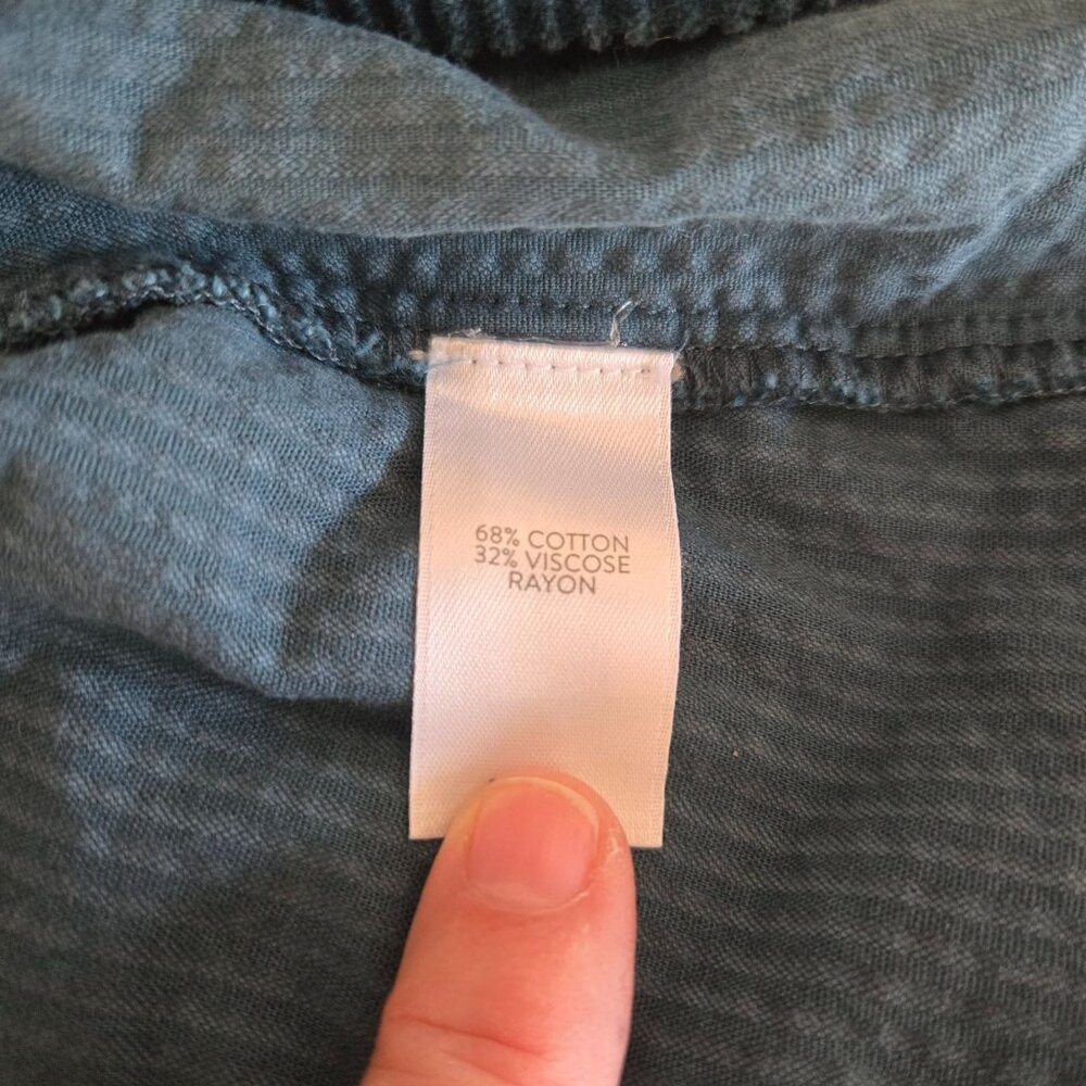 J. Jill XS Petite Corduroy Shirt Dress Teal Blue 3/4 Sleeve Pockets - Picture 10 of 14